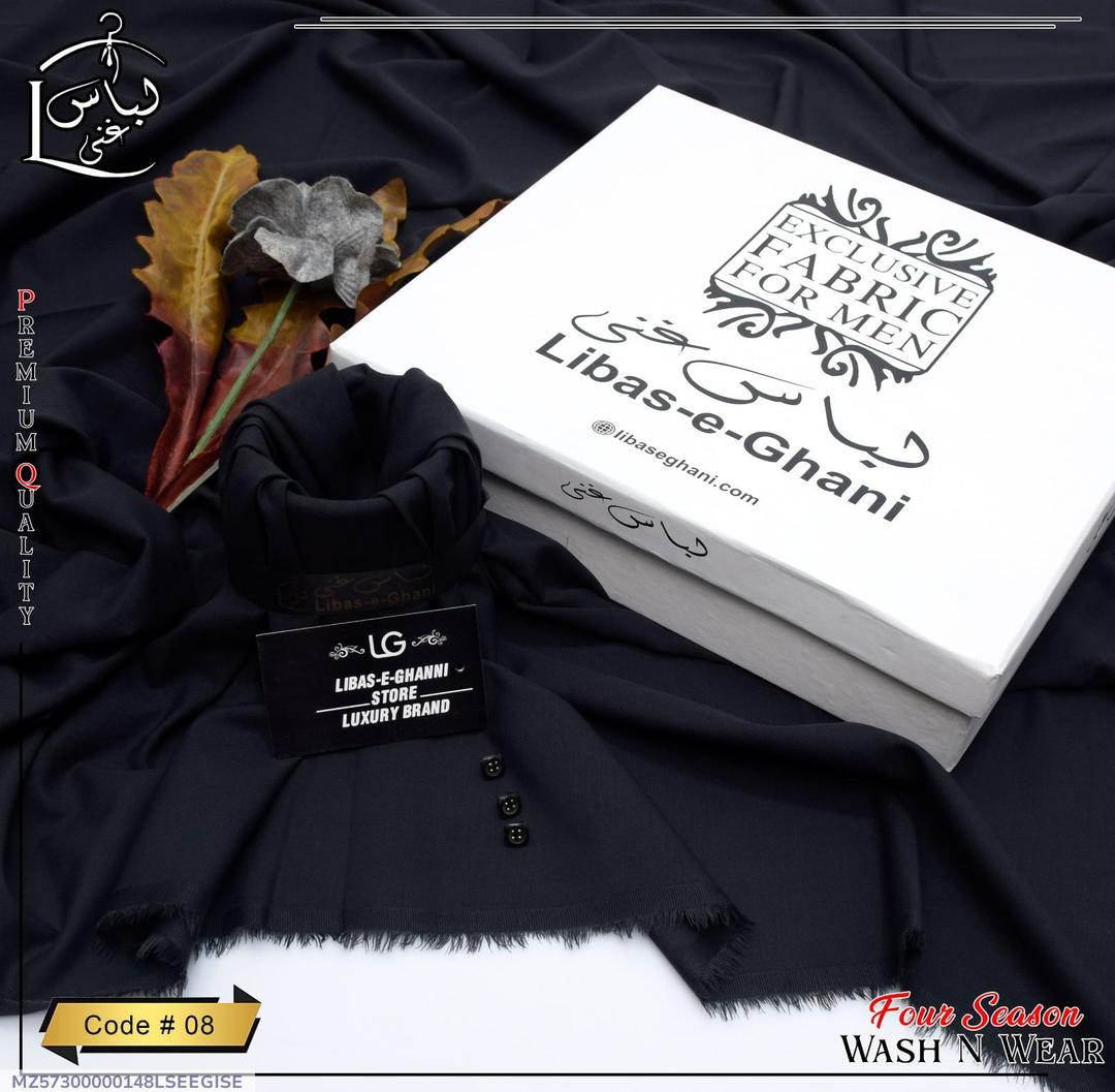 Men’s Unstitched Wash And Wear Plain Suit (Libas e Ghani)