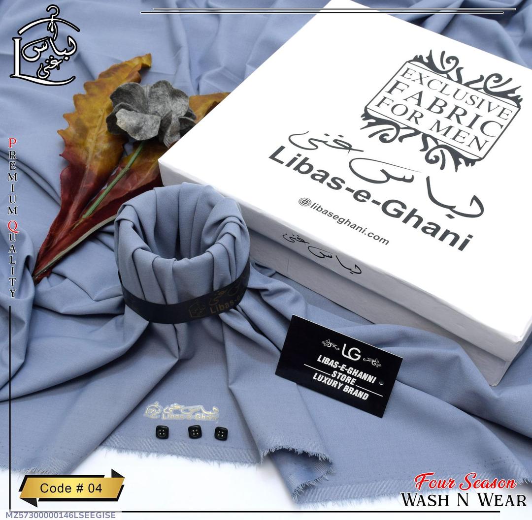 Men’s Unstitched Wash And Wear Plain Suit (Libas e Ghani)