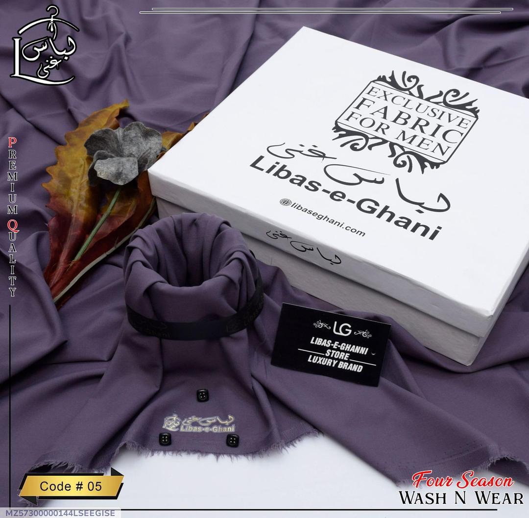 Men’s Unstitched Wash And Wear Plain Suit (Libas e Ghani)