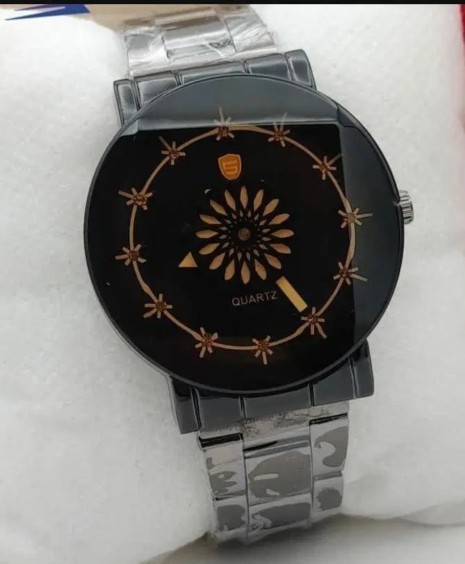 Men's Black Stainless Steel Quartz Watch