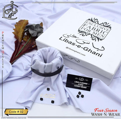 Men’s Unstitched Wash And Wear Plain Suit (Libas e Ghani)