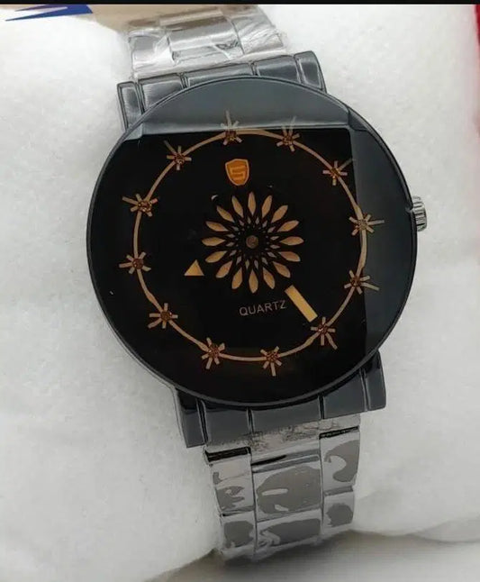 Men's Black Stainless Steel Quartz Watch